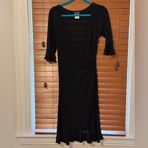 Allen B. By Allen Schwartz Black Wrap Midi Dress